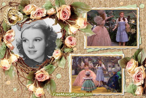 Judy Garland as Dorothy meets Glinda in The Wizard of Oz