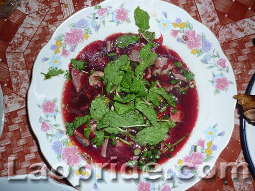 Duck blood salad