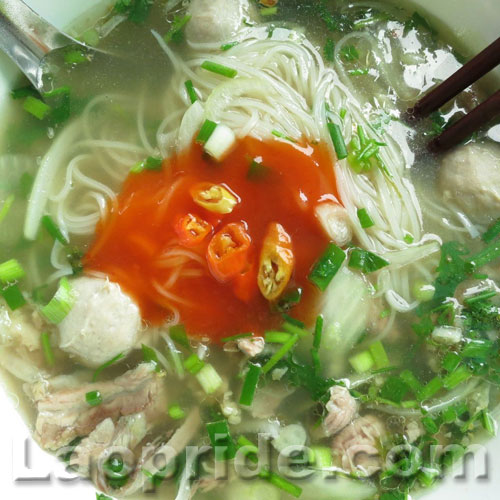 Fur noodle soup in Laos