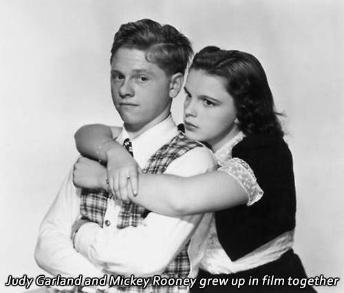 Judy Garland and Mickey Rooney grew up in film together