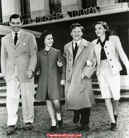 Clark Gable, Shirley Temple, Mickey Rooney and Judy Garland