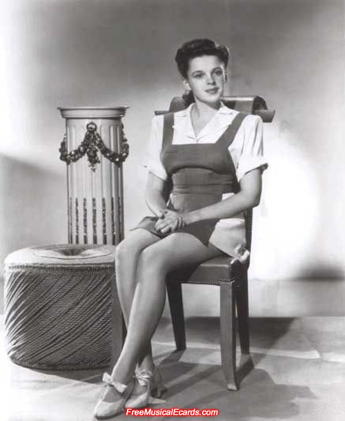 Judy Garland on the set of Ziegfeld Girl