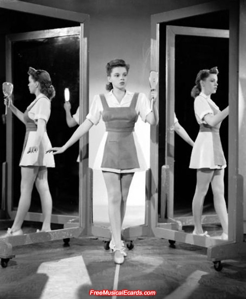 Judy Garland on the set of Ziegfeld Girl