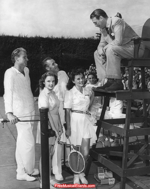 Judy Garland on the tennis court