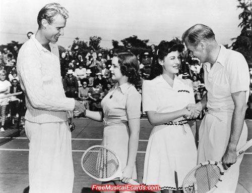 Judy Garland on the tennis court