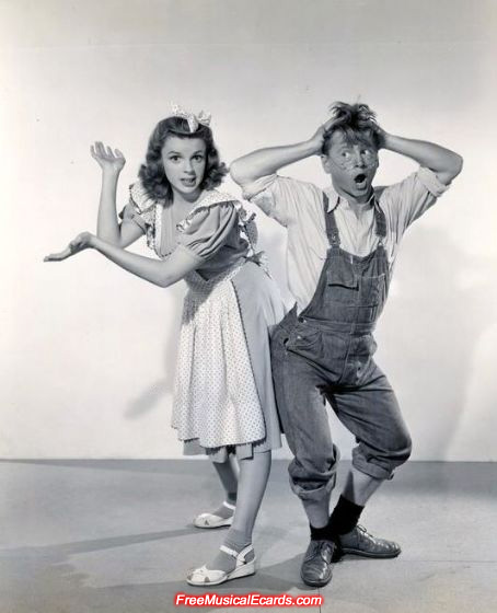 Judy Garland and Mickey Rooney publicity photo in Babes on Broadway