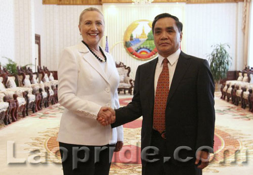 US Secretary of State Hillary Clinton visits Laos