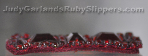 Close-up of the bow on the ruby slippers