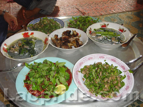 Fresh pork for dinner in Laos