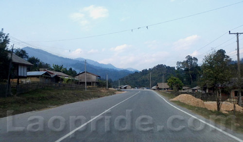Homes close to highways in Laos