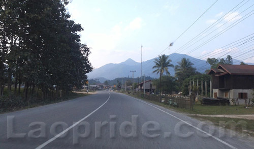 Homes close to highways in Laos