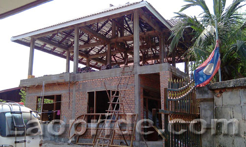 House construction in Vientiane