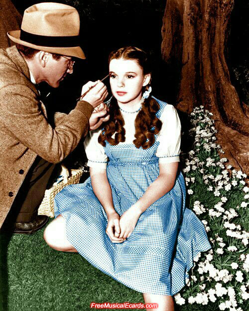 Judy Garland as Dorothy on the set of The Wizard of Oz