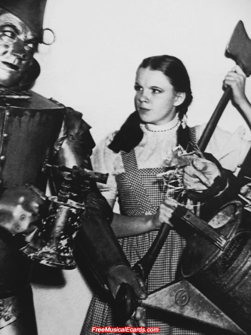 Judy Garland as Dorothy on The Wizard of Oz set