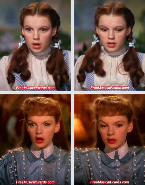 Judy Garlands identical facial expressions