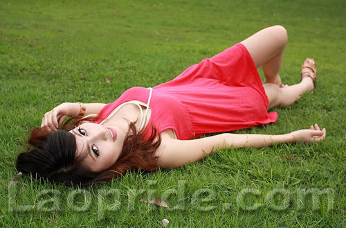 Lao beauty on the grass