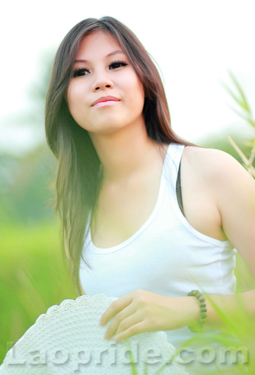 Laotian woman in white tank top