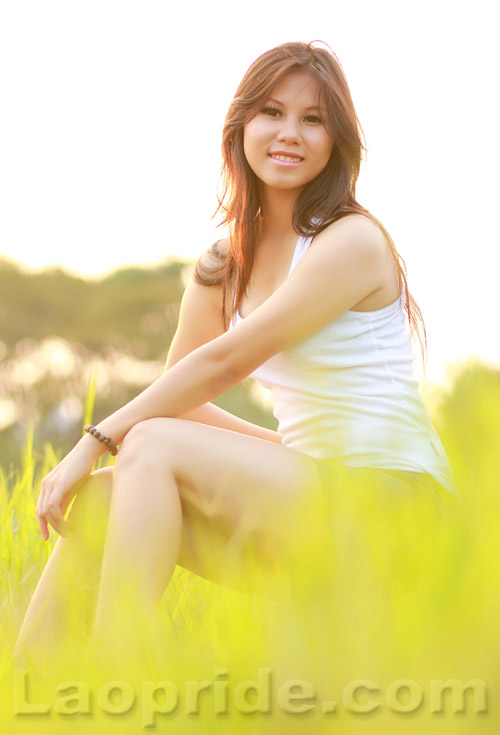 Laotian woman in white tank top