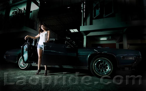 Nice Lao girl and car