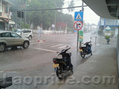 Rain in Vientiane, Laos