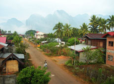 Vang Vieng is the backpacker town of Laos
