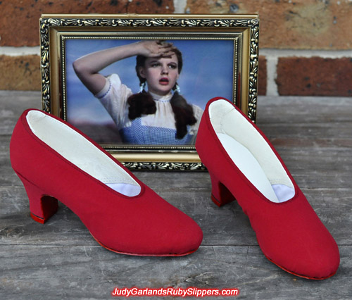 Custom made base shoes for Judy Garland's ruby slippers