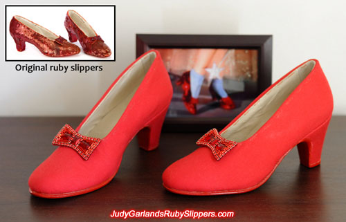 Fabric covered ruby slipper base shoes