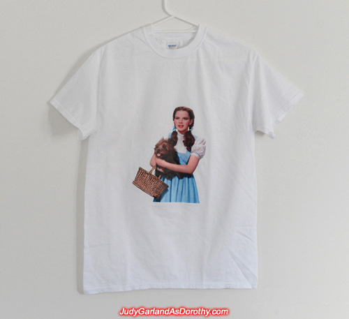 Free t-shirt with a picture of Judy Garland as Dorothy and Toto too!