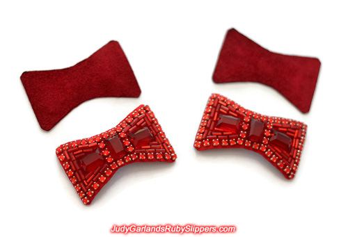 Hand-sewn ruby slipper bows to look brand new