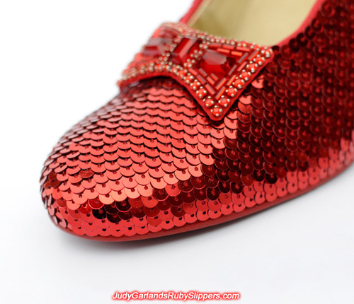 High quality hand-sewn pair of ruby slippers