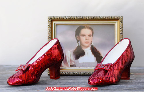 High quality replica ruby slippers as worn by Judy Garland as Dorothy