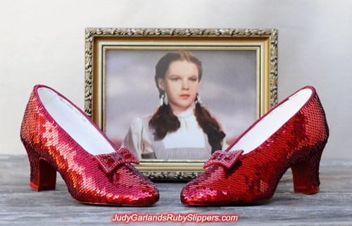 High quality replica ruby slippers as worn by Judy Garland as Dorothy