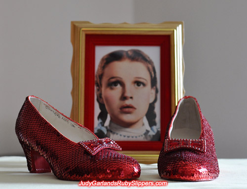 High quality reproduction of Judy Garland's ruby slippers