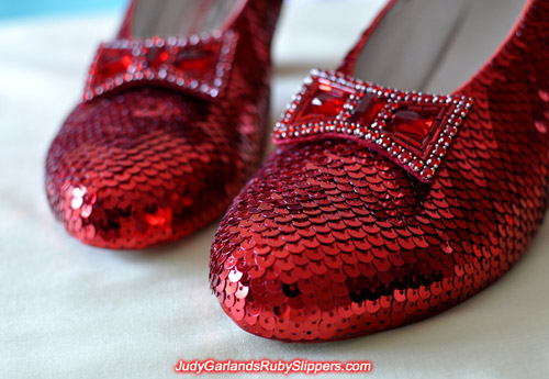 High quality reproduction of Judy Garland's ruby slippers