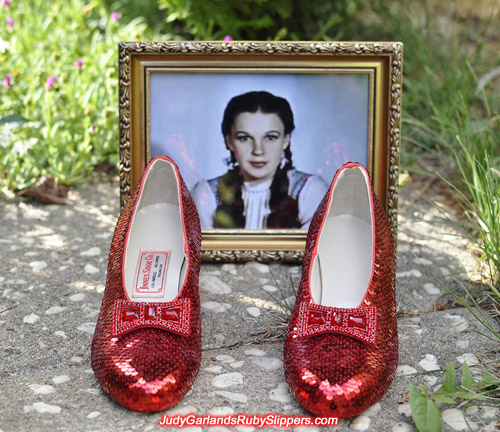 High quality reproduction of Judy Garland's ruby slippers