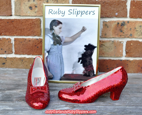 High quality reproduction of Judy Garland's ruby slippers