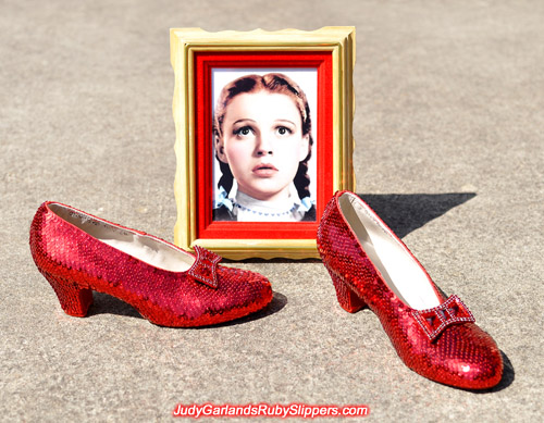 High quality reproduction of Judy Garland's ruby slippers