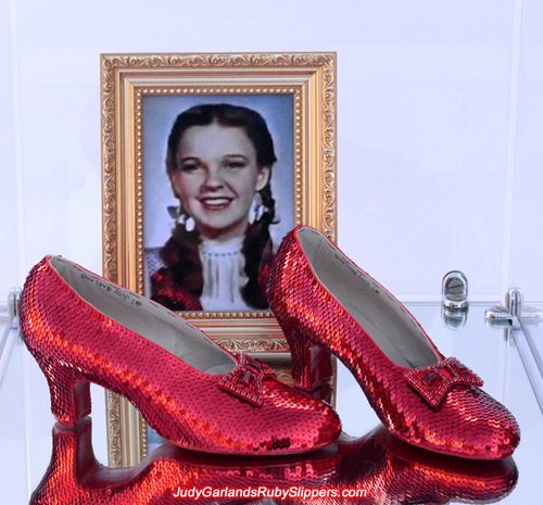 High quality ruby slippers in Judy Garland's shoe size 5B