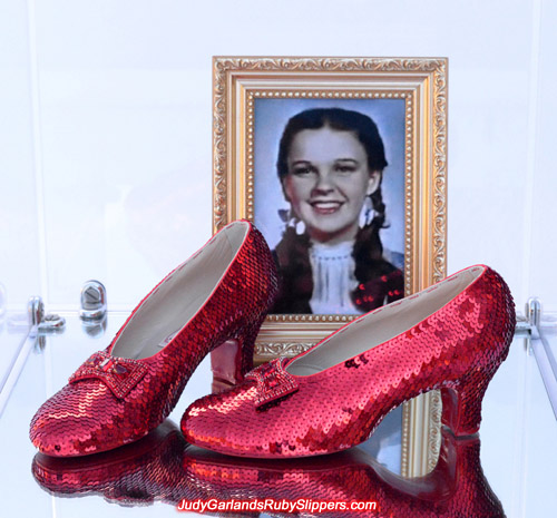 High quality ruby slippers in Judy Garland's shoe size 5B