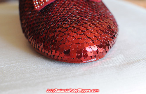 High quality ruby slippers in Judy Garland's shoe size 5B