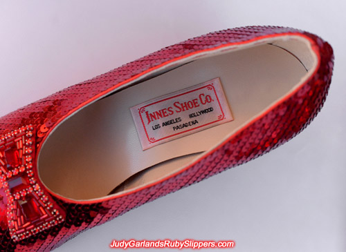 High quality ruby slippers in Judy Garland's shoe size 5B