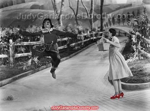 Judy Garland as Dorothy and Scarecrow publicity still