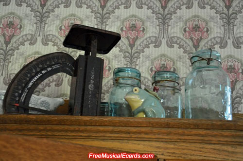 Old kitchen scale in the kitchen downstairs