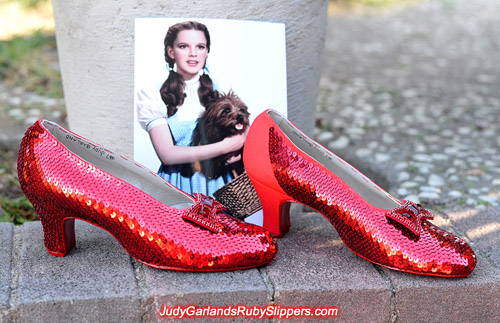 Judy Garland's ruby slippers is beginning to take shape