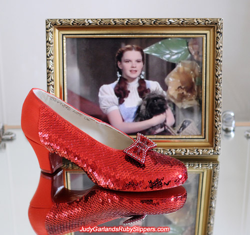Judy Garland's ruby slippers is slowly taking shape