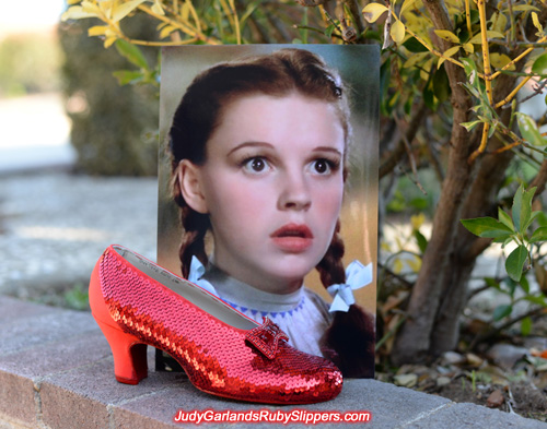 Judy Garland's ruby slippers is starting to shine through with every sequin