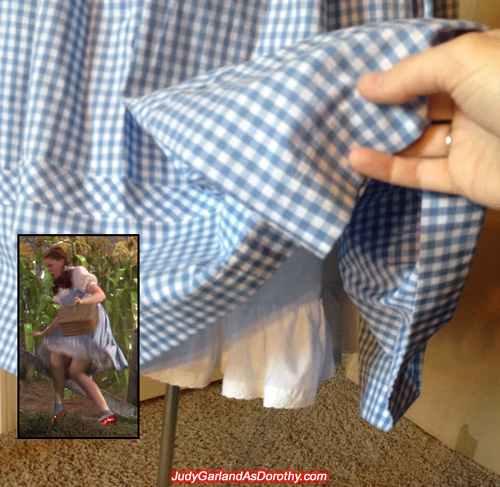 Petticoat slip underneath Dorothy's gingham pinafore dress