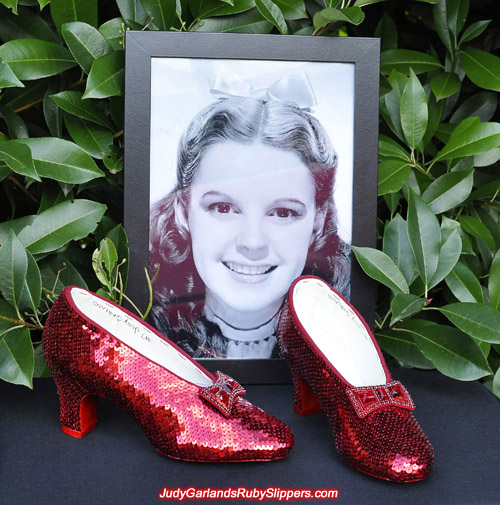 Replica of the ruby slippers as worn by Judy Garland as Dorothy