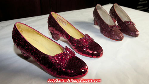 Replica ruby slippers and original ruby slippers from Western Costume Company