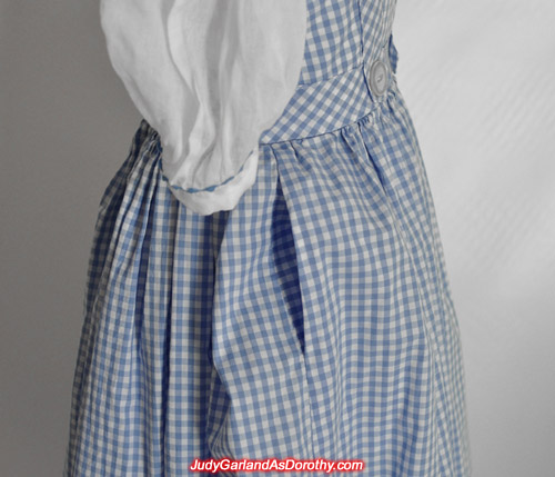 Right pocket on Judy Garland as Dorothy's dress